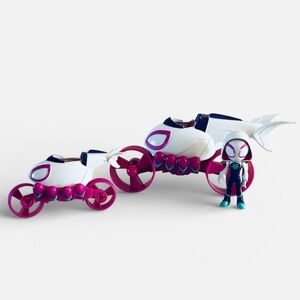 Marvel Spidey & His Amazing Friends Ghost-Spider Action Figure w/2 Copter-Cycles